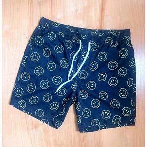 Carbon Warped Smiley Face Swim Shorts Us Mens Large Surf Board Shorts Black